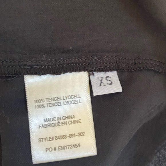 Cloth & Stone Bohemian Black Gathered Neck Long Sleeve Flowy Peasant Blouse XS - Picture 9 of 12